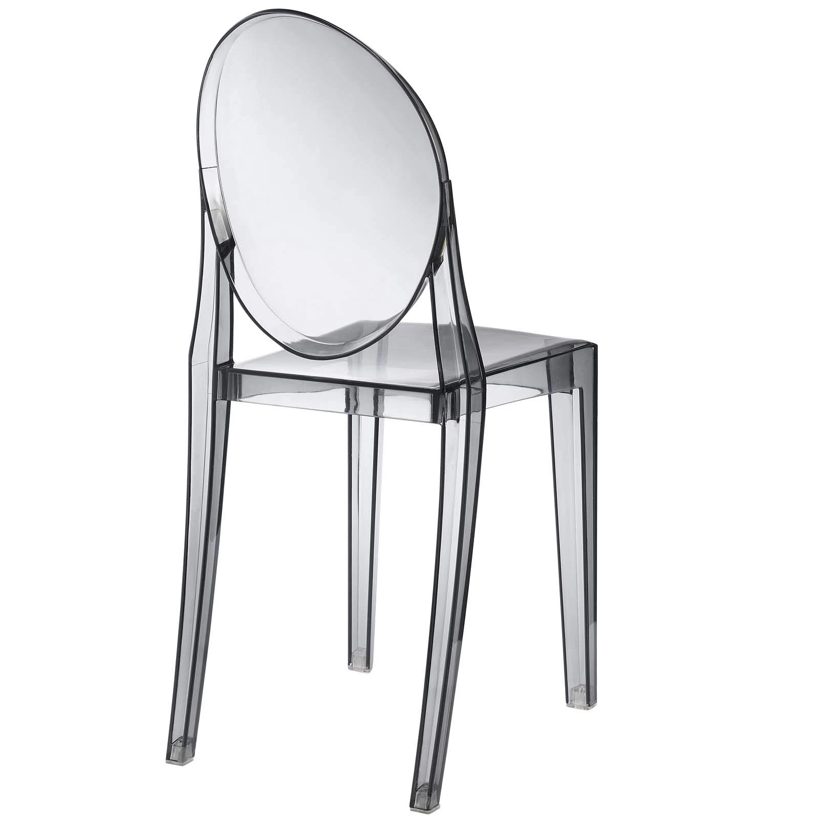 Sedia Ghost in Resina Fum&eacute; senza Braccioli