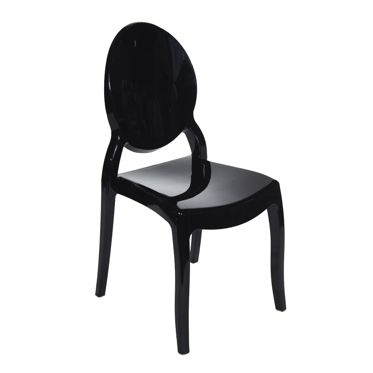 Resin Ghost Chair-Black without Arms