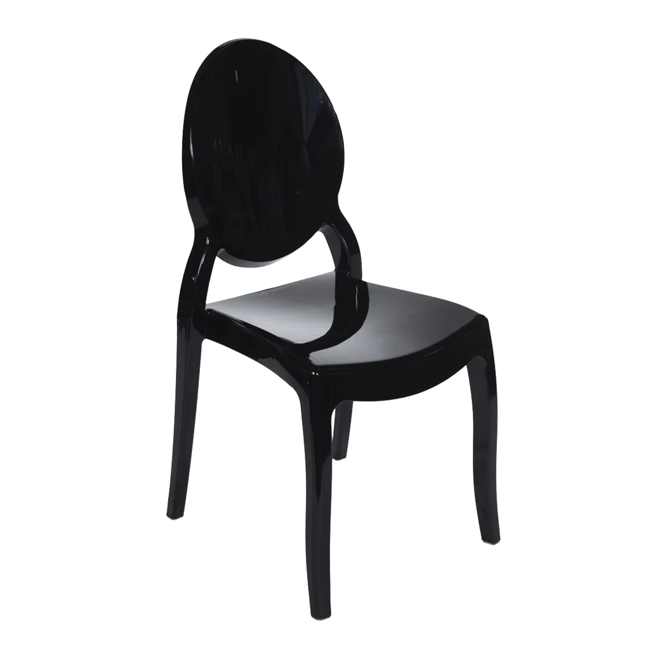 Sedia Ghost in resina nera senza braccioli