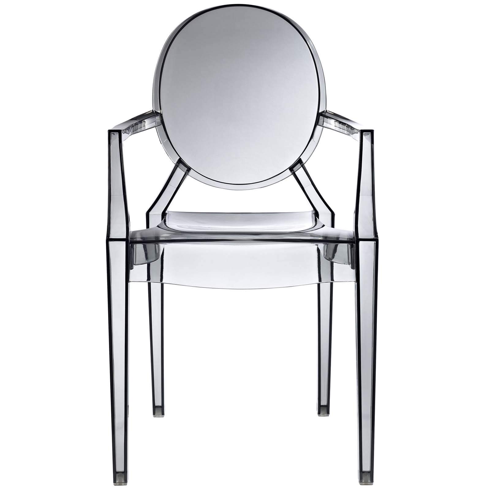 Resin Ghost Chair-Smokey with Arms