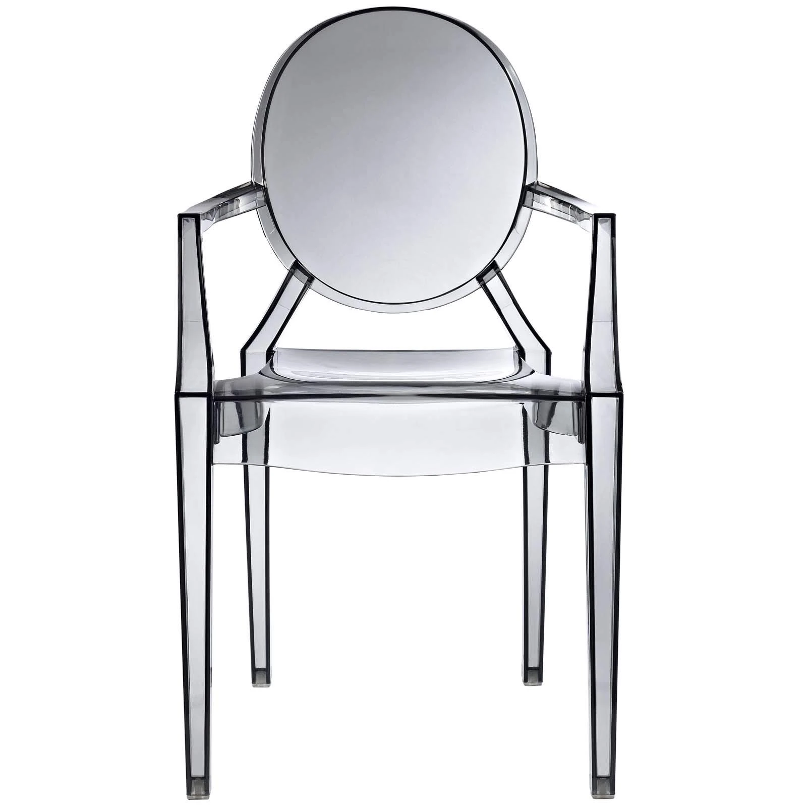Sedia Ghost-Smokey in resina con braccioli