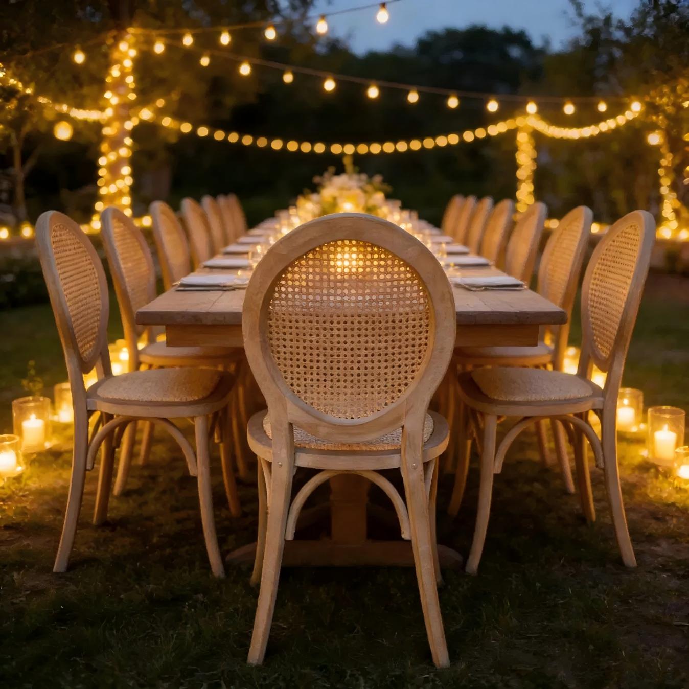 Natural Louis Rattan back Chair-Rattan Seat