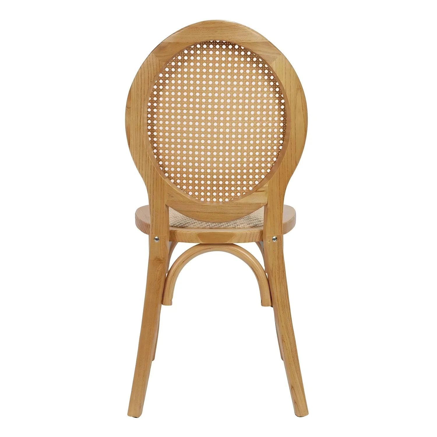 Sedia con schienale in rattan naturale Louis e seduta in rattan