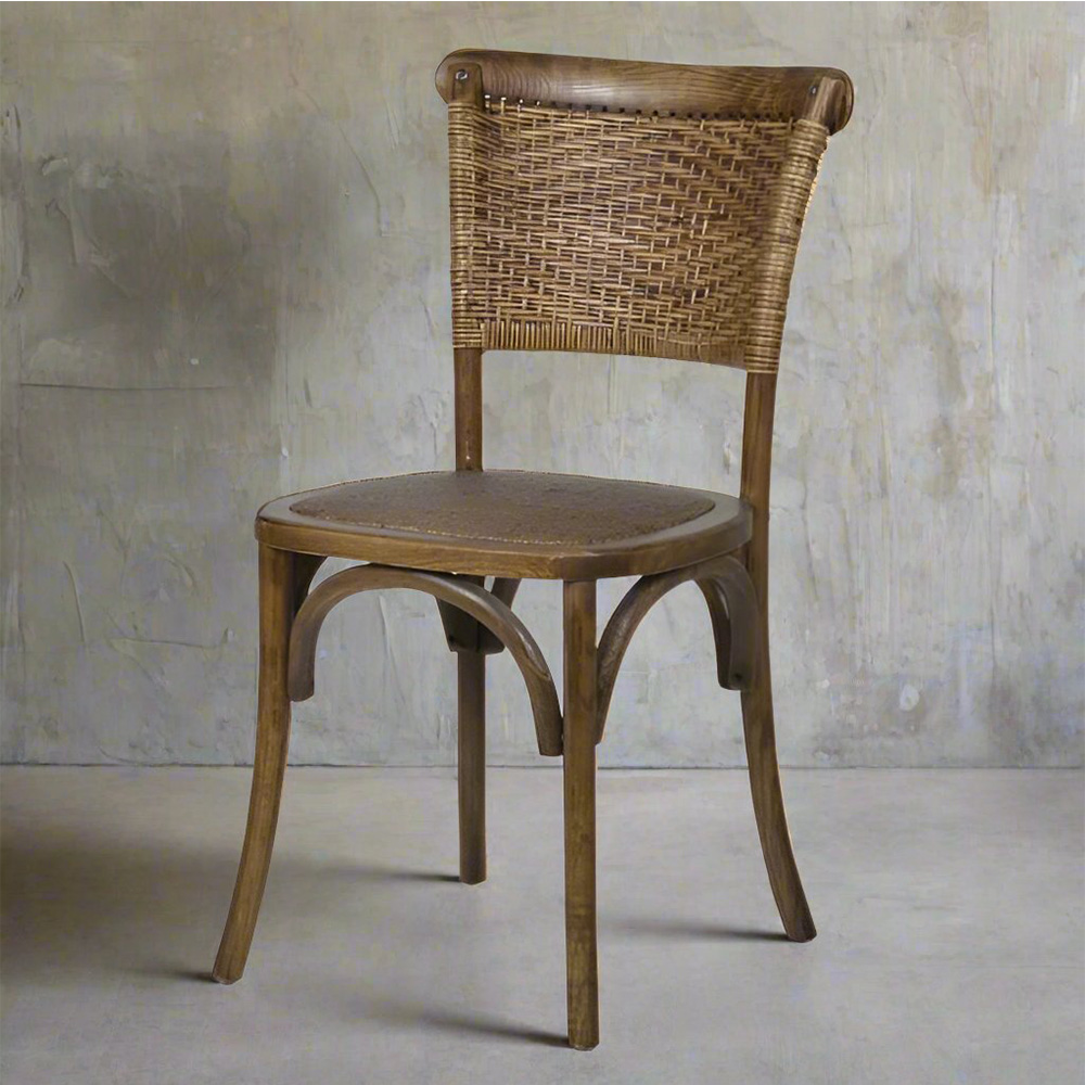 Elm and Rattan  Chair &ndash; Antique Oak