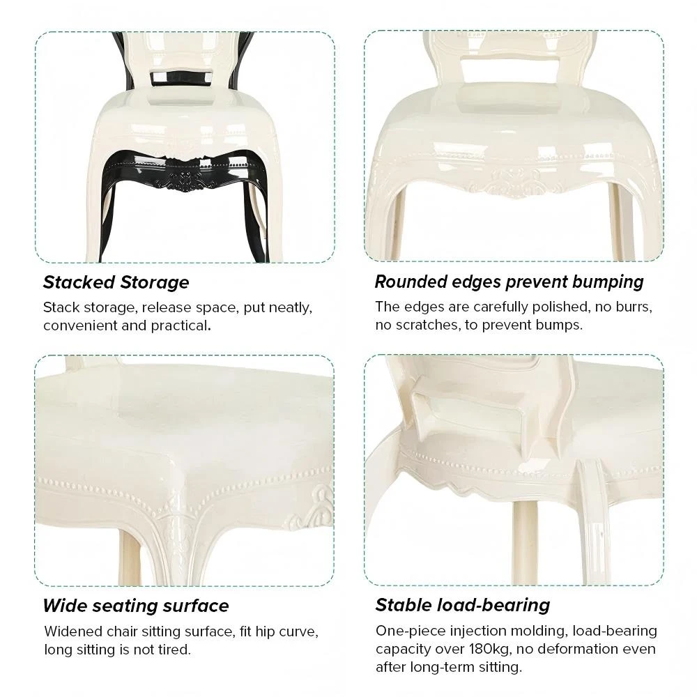 Sedia impilabile in plastica bianca Royal Princess Bella