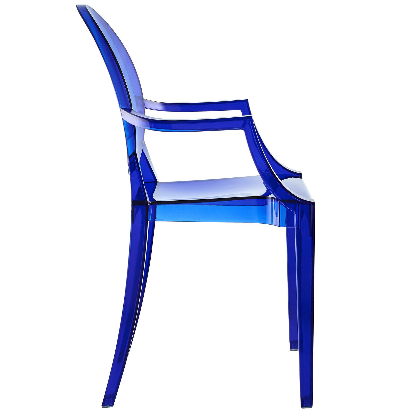 Resin Ghost Chair-Bule with Arms