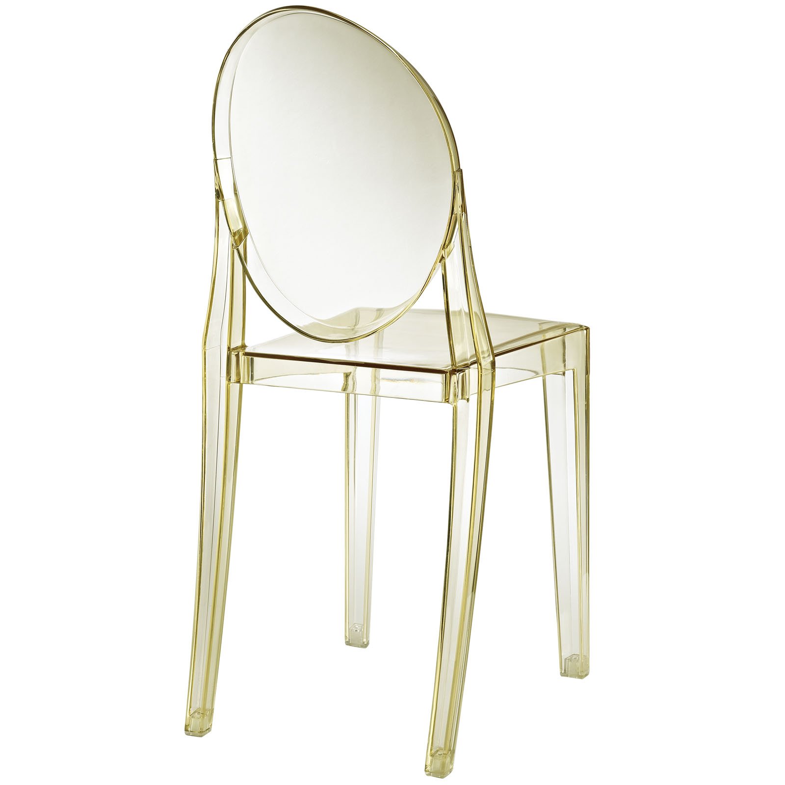 Resin Ghost Chair-Yellow without Arms