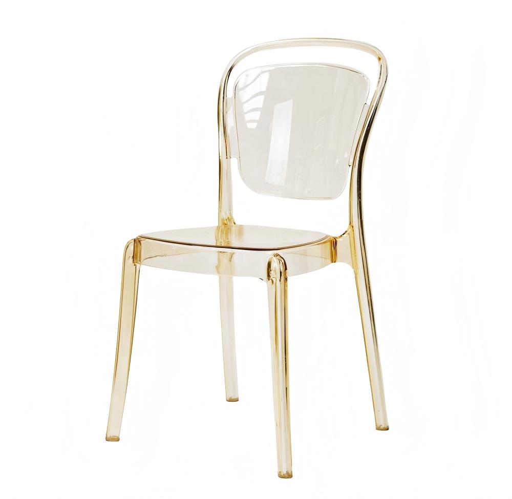 Amber Modern Armless Resin Ghost Chair
