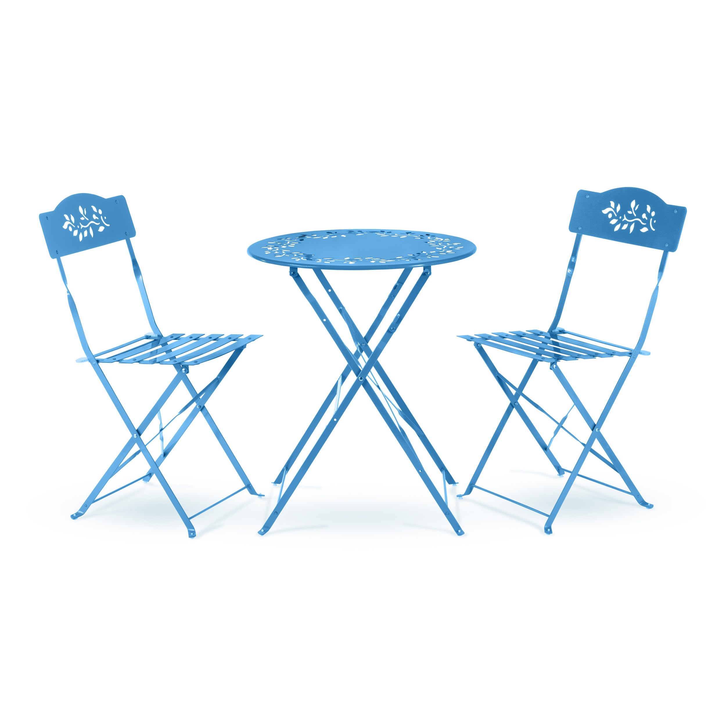 Metal & Wood Bistro Folding Table & Chair Set