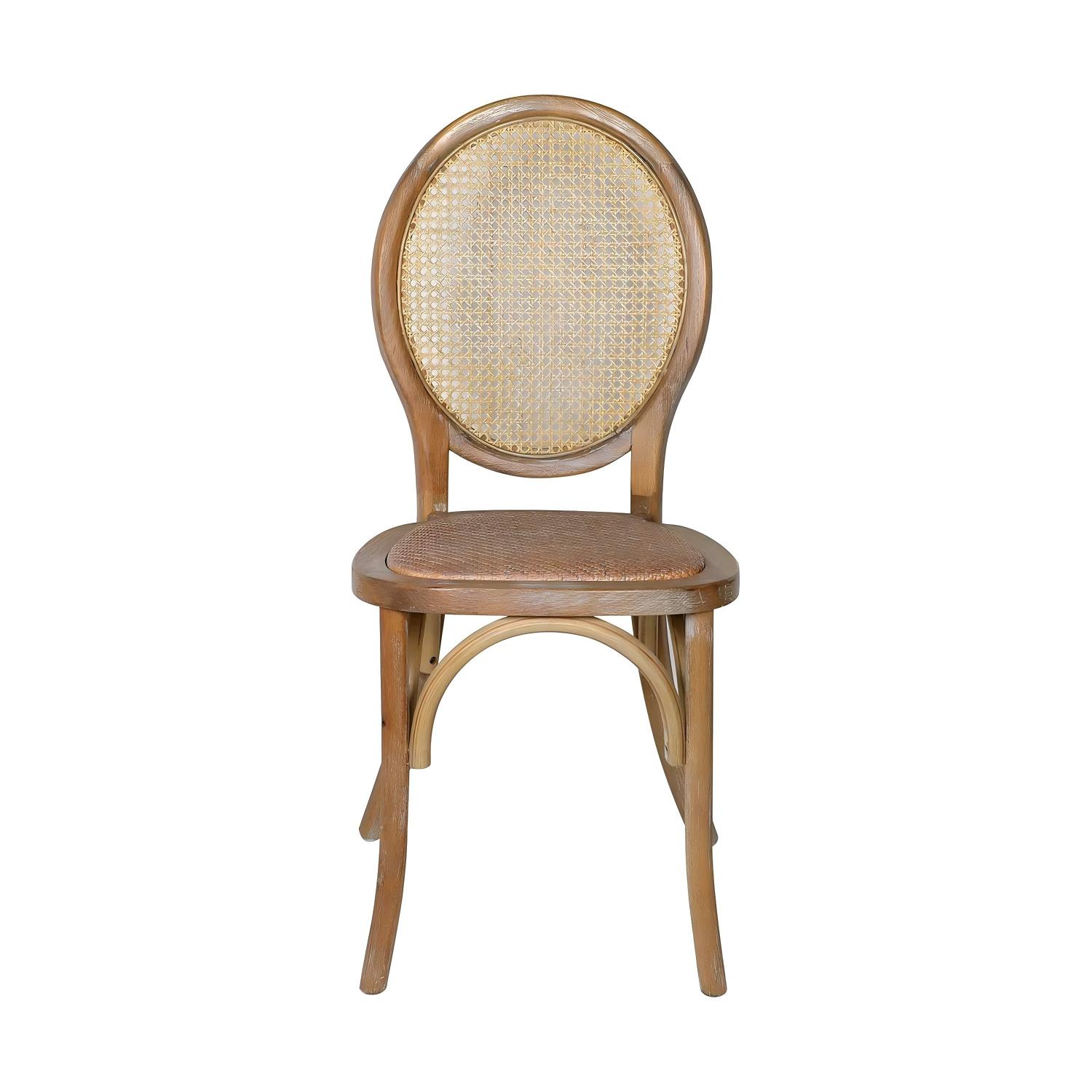 Antique Louis Rattan back Chair-Rattan Seat