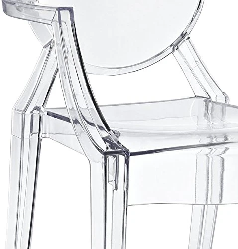 Sedia Ghost in resina trasparente con braccioli