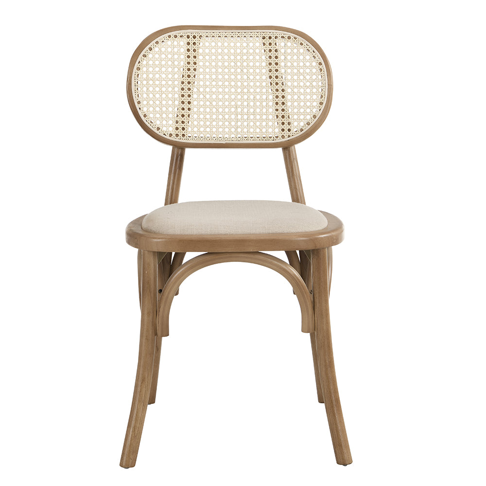 Cane Rattan and Upholstered Chairs-Natrural