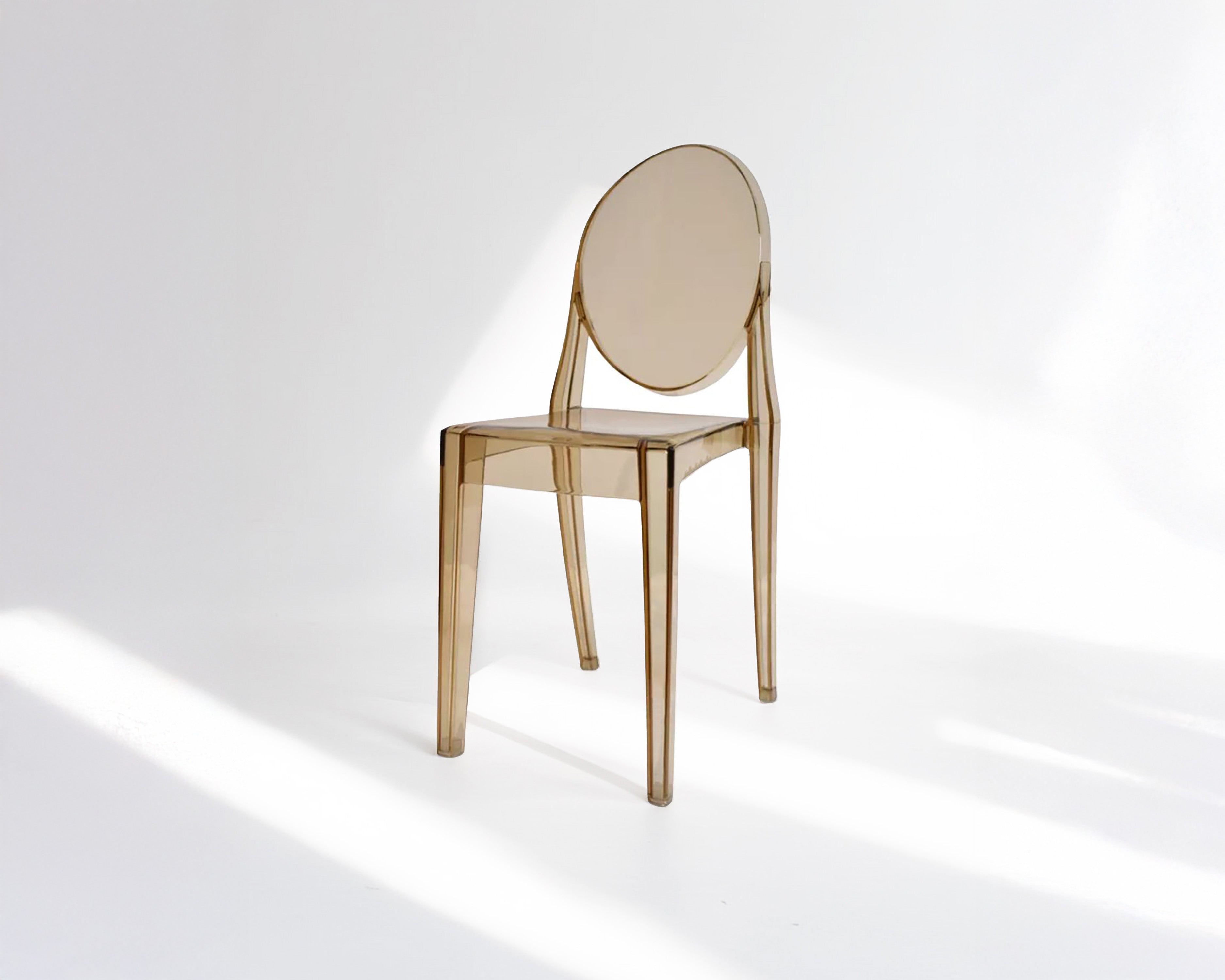 Resin Ghost Chair-Amber without Arms