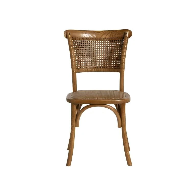 Sedia in olmo e rattan - Marrone lucido