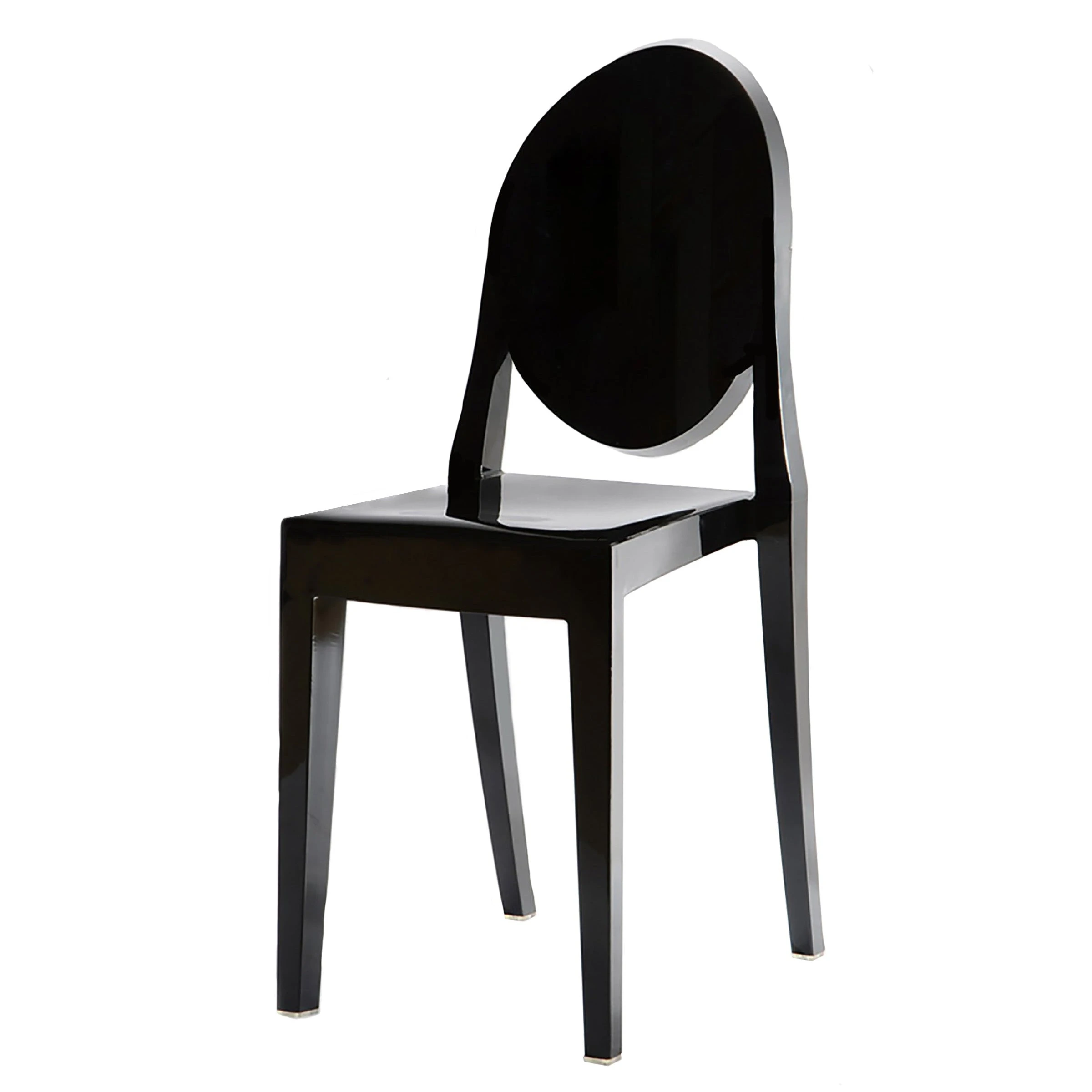 Sedia Ghost in resina nera senza braccioli