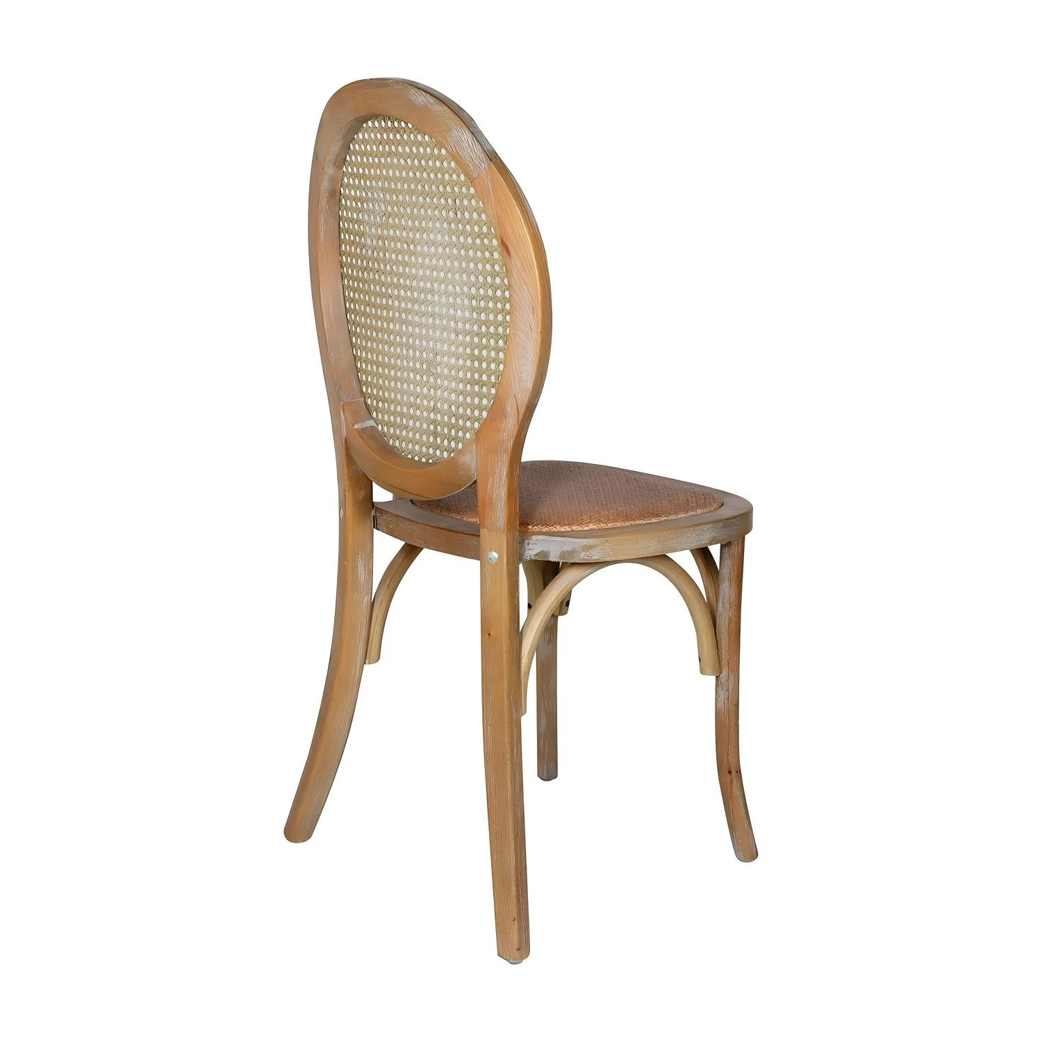 Antica sedia Louis con schienale in rattan e seduta in rattan