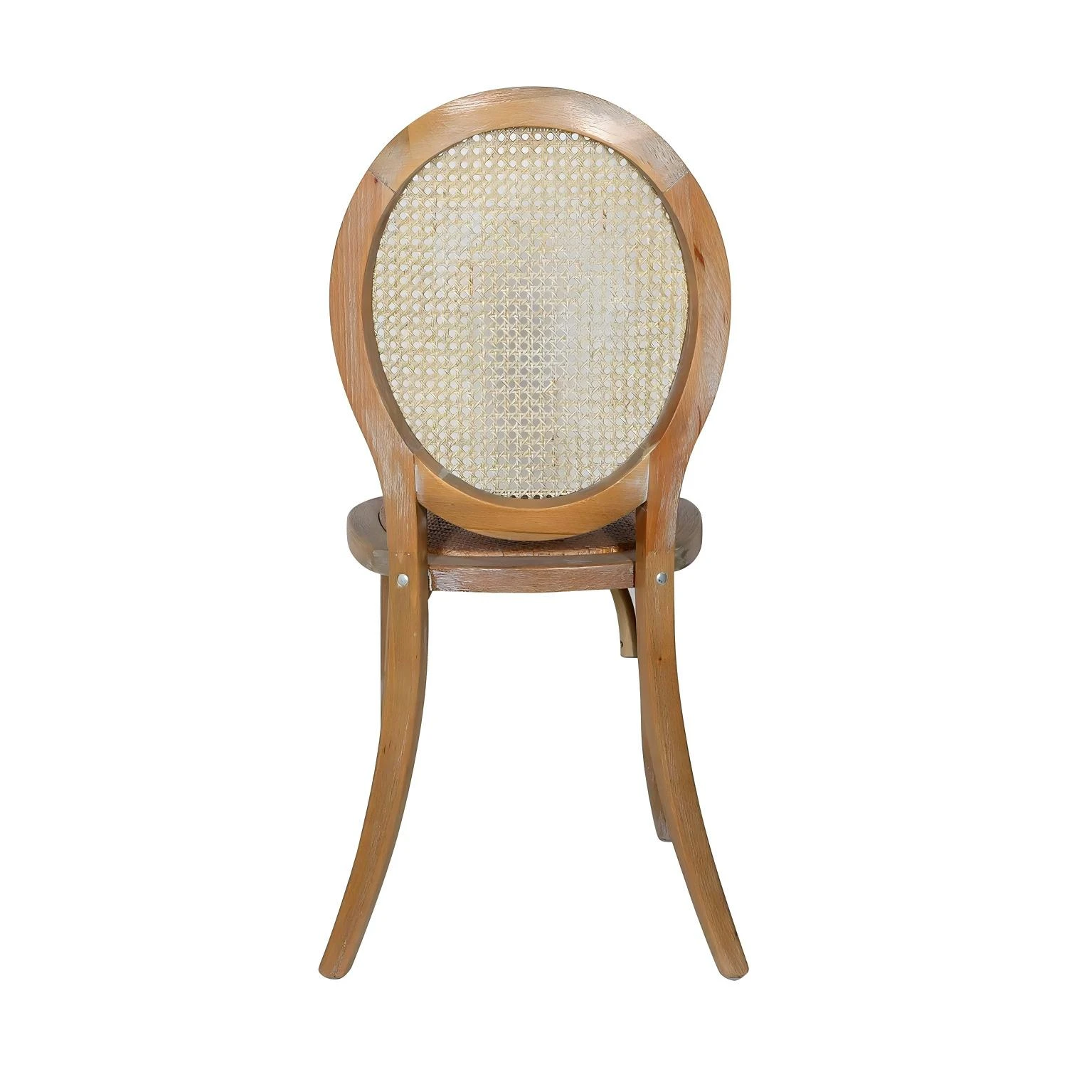 Antica sedia Louis con schienale in rattan e seduta in rattan