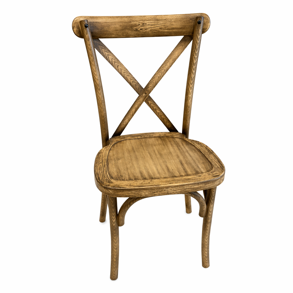 Resin Crossback Chair -Oak Textured