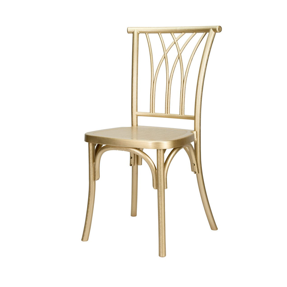 Gold Champagne Resin Willow Chair
