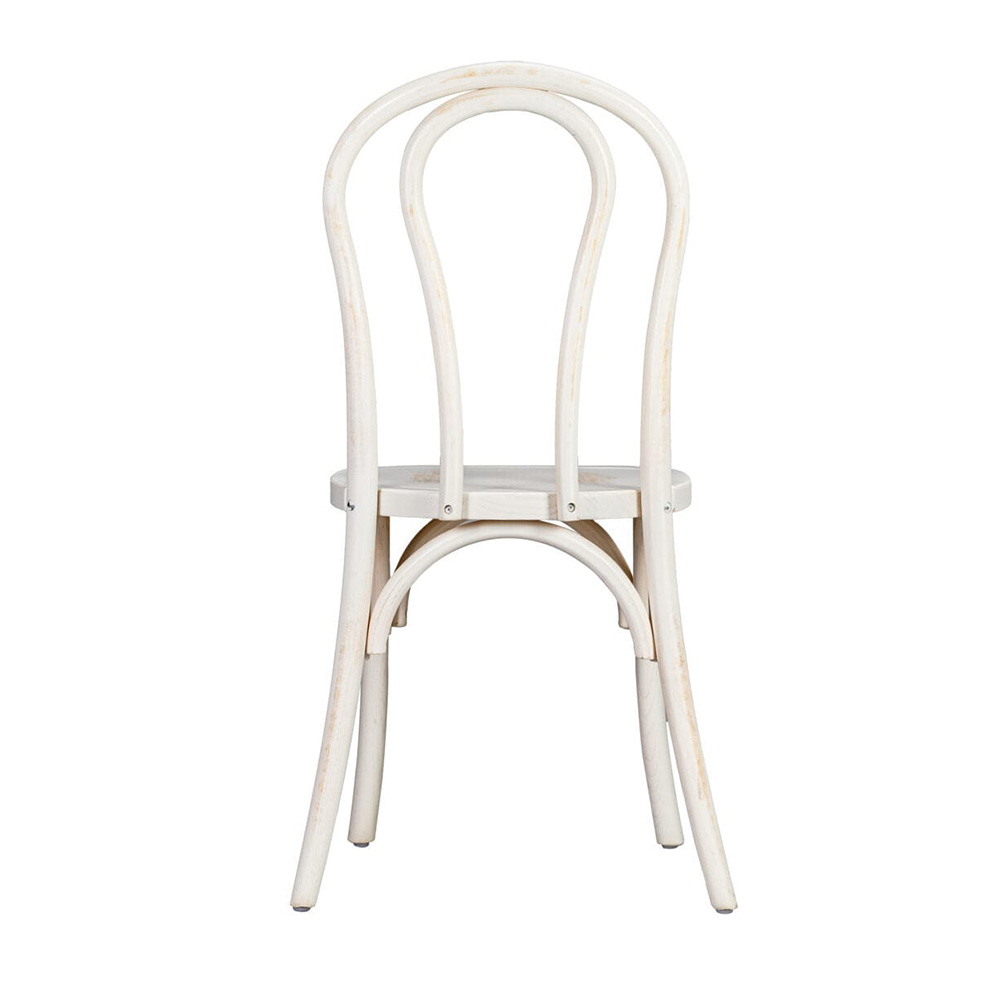 White Distressed Wood Bentwood  Chair