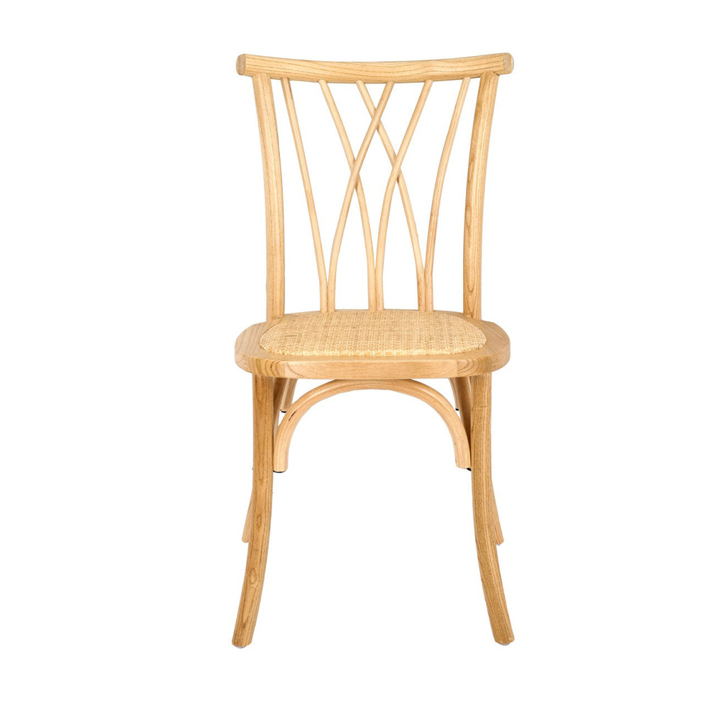 Natural Wood Willow Chair With Rattan Seat