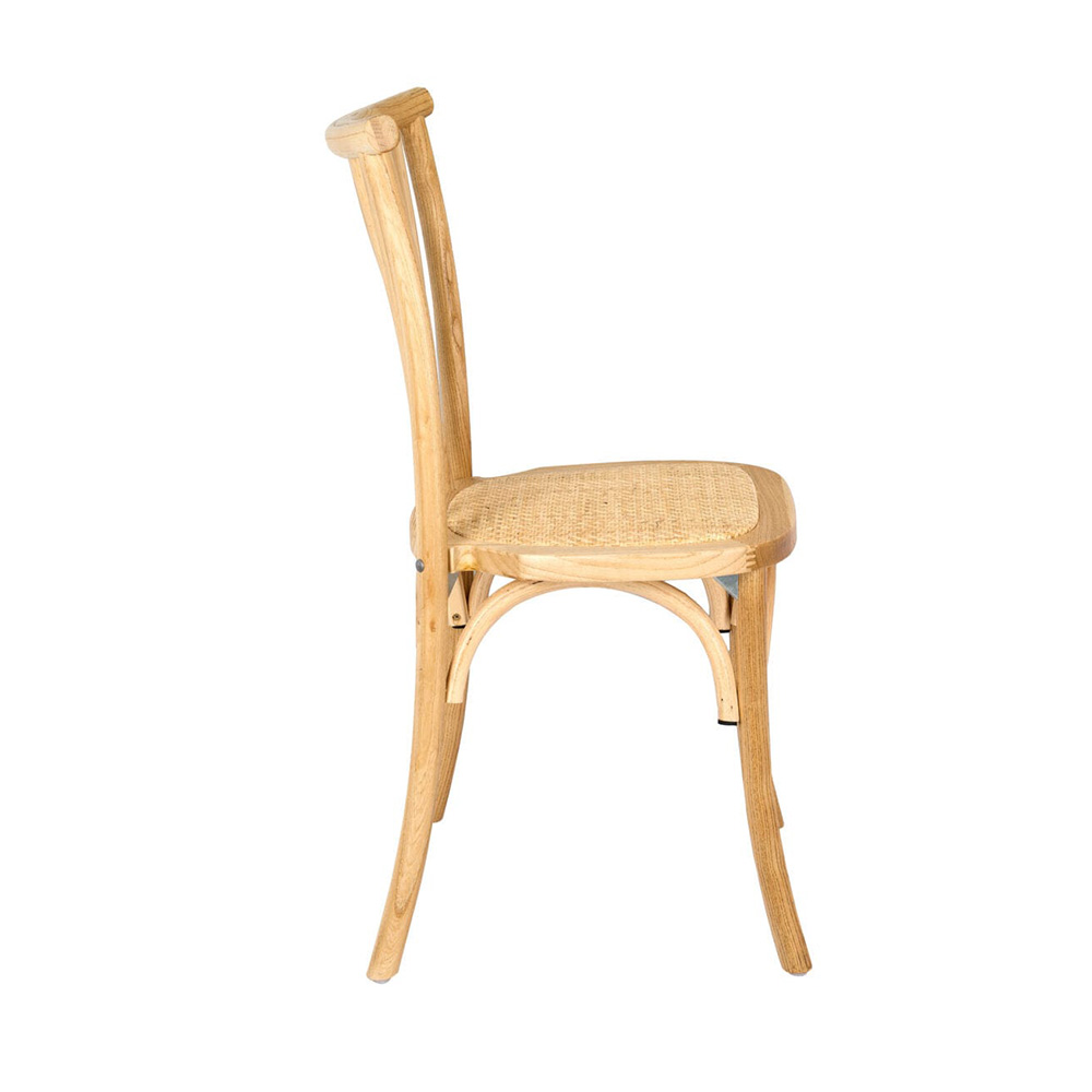 Natural Wood Willow Chair With Rattan Seat