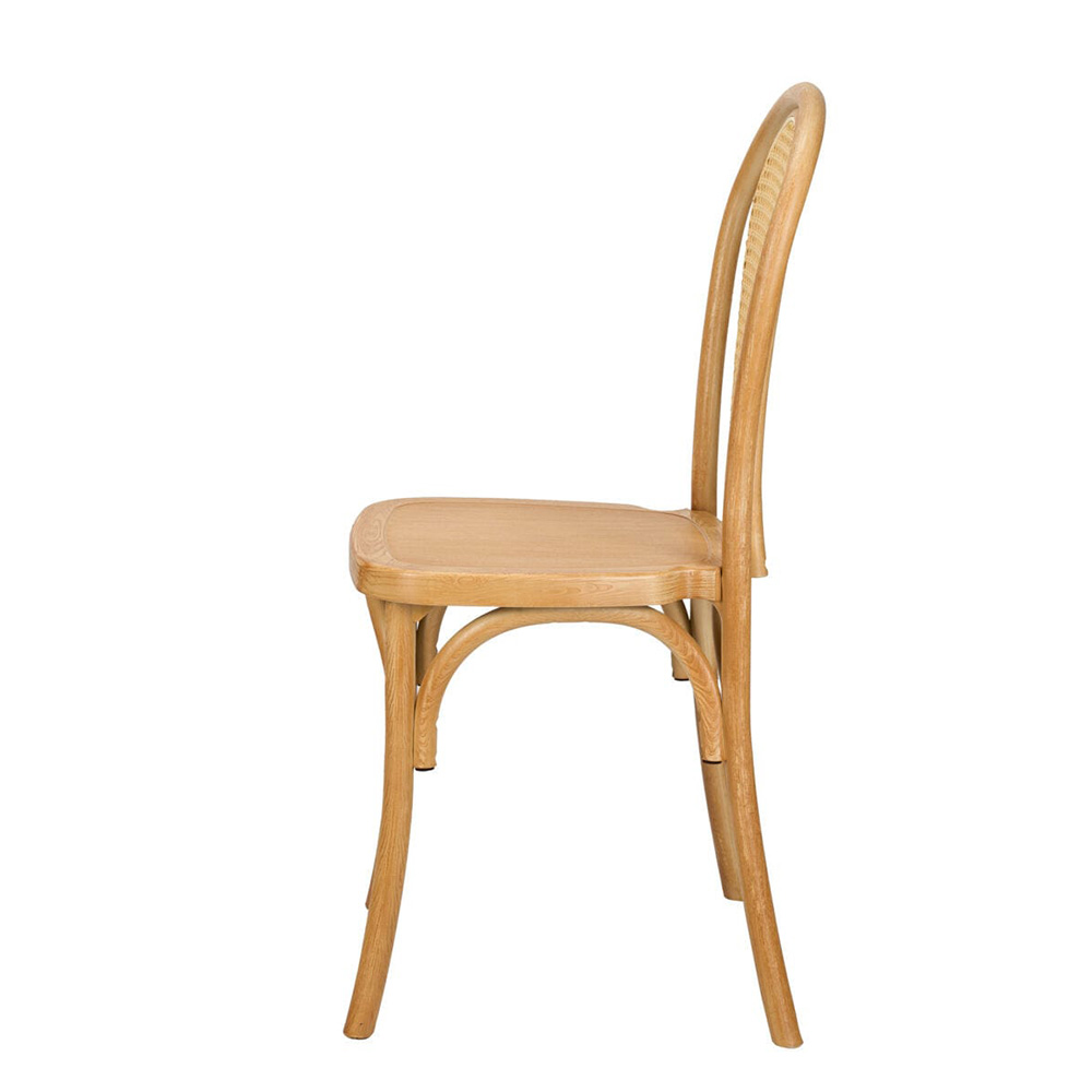 Natural Resin Bentwood Chair with Rattan Back