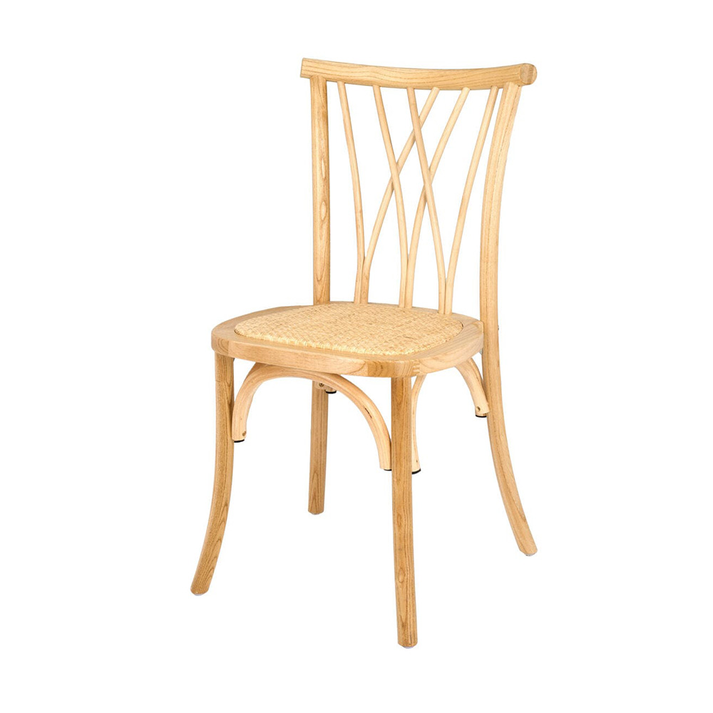 Natural Wood Willow Chair With Rattan Seat