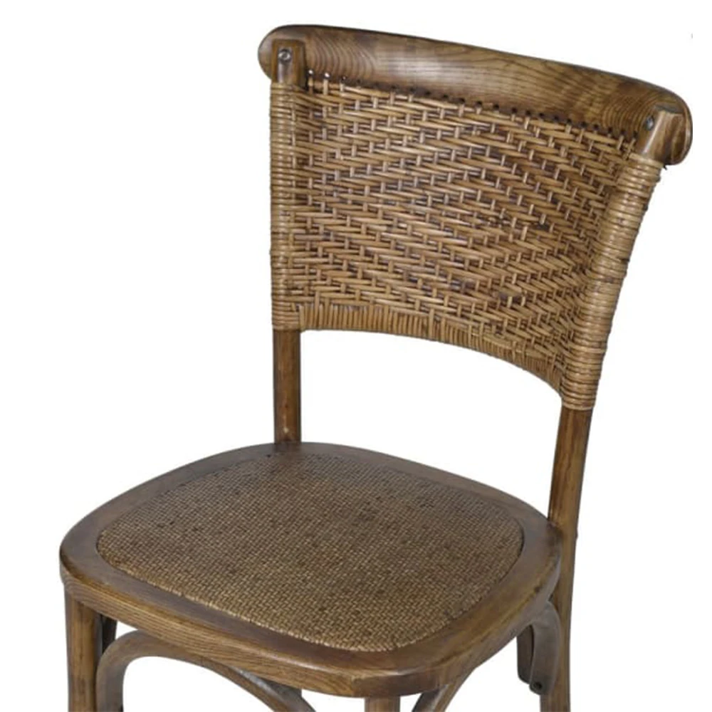 Sedia in olmo e rattan &ndash; Rovere antico