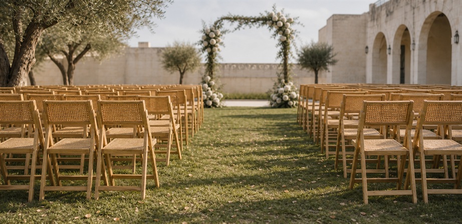 Sedia pieghevole in rattan